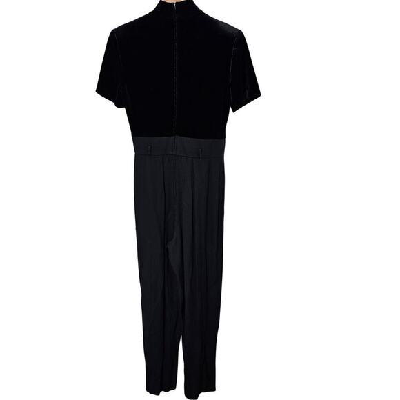 Vintage 90s John Roberts Velvet Jumper Womens Size 6 Black Mock Neck Whimsygoth - Picture 2 of 13